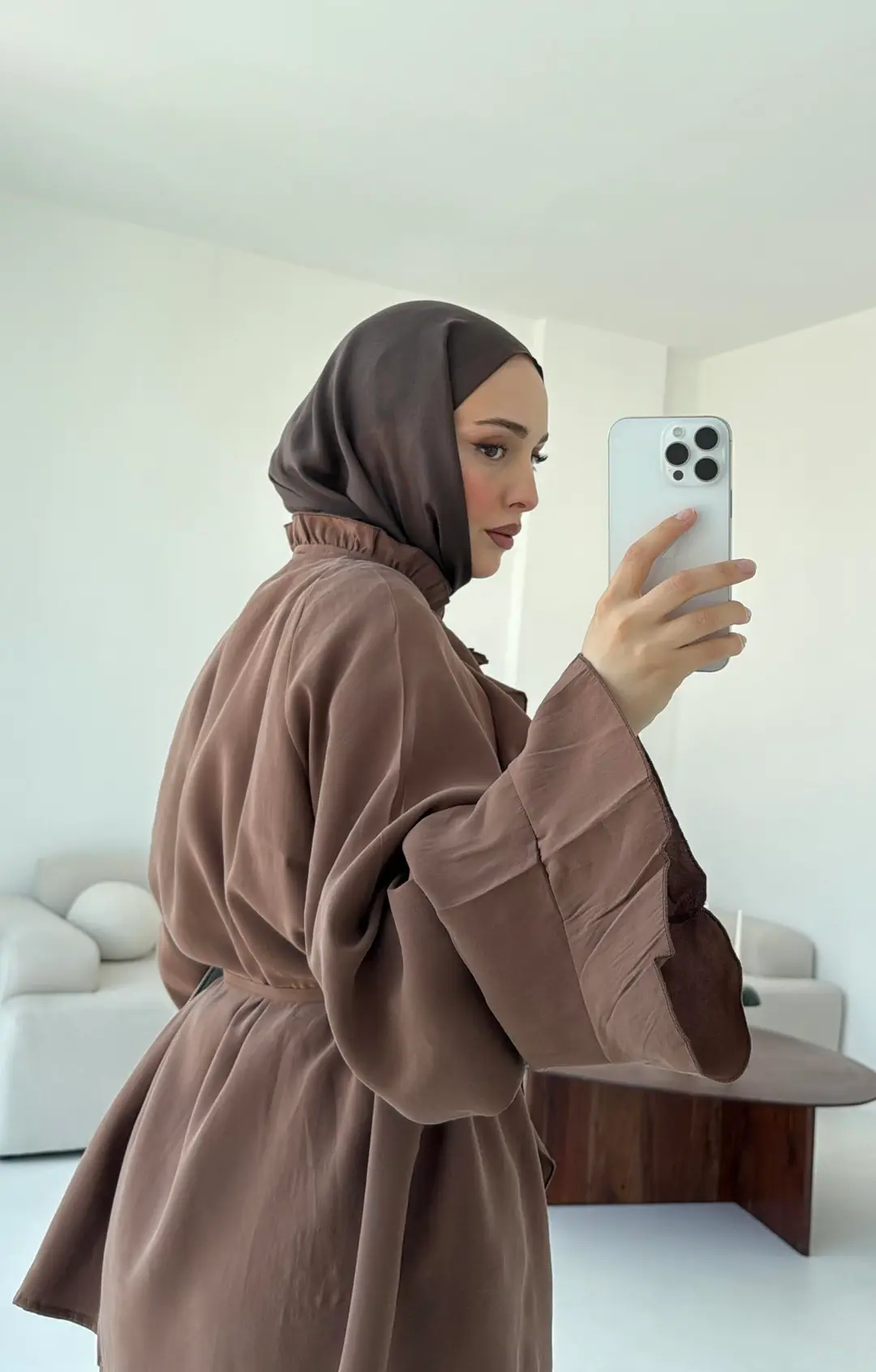 İspanyol Tencel Takım Kahve - Görsel 2