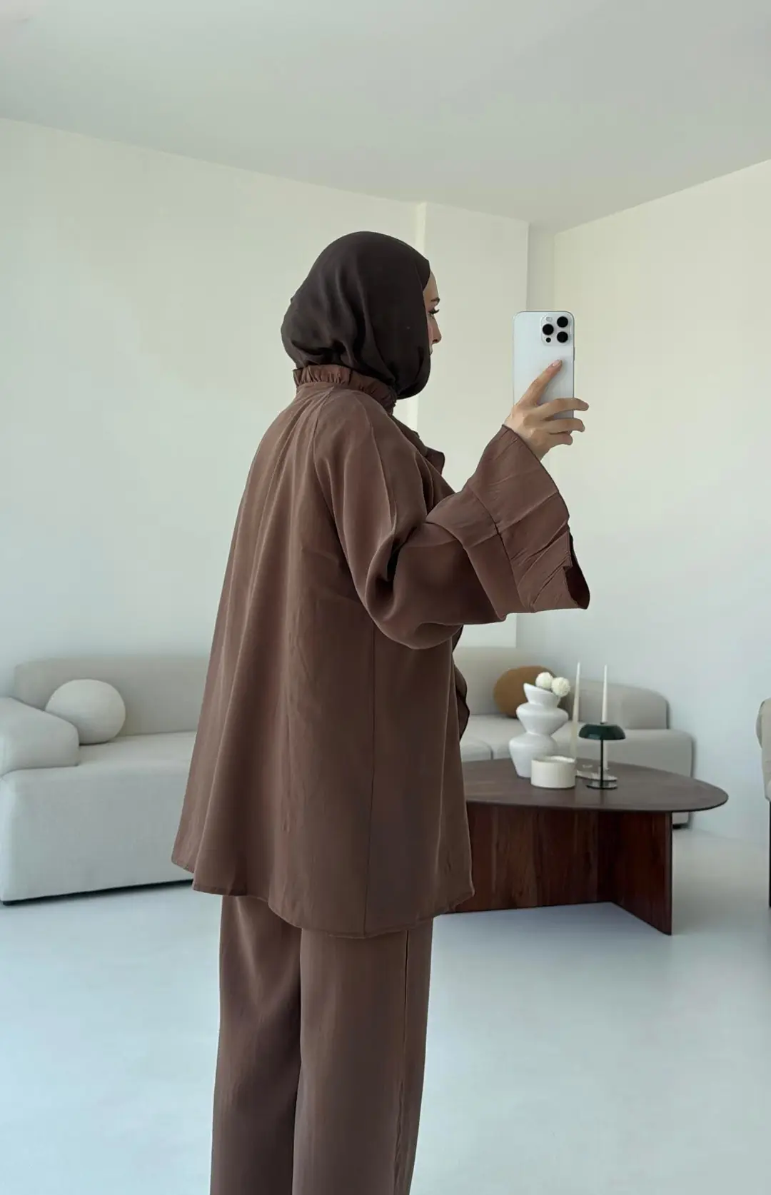 İspanyol Tencel Takım Kahve - Görsel 7