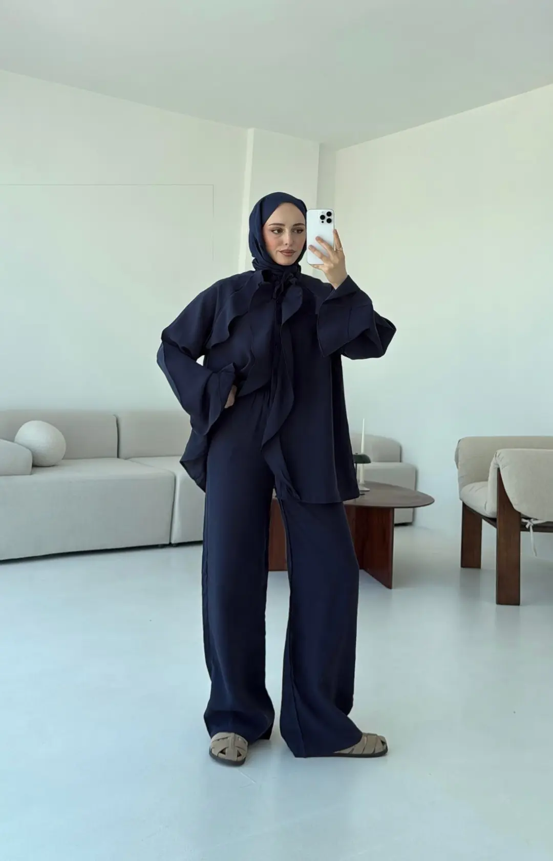 İspanyol Tencel Takım Lacivert - Görsel 10