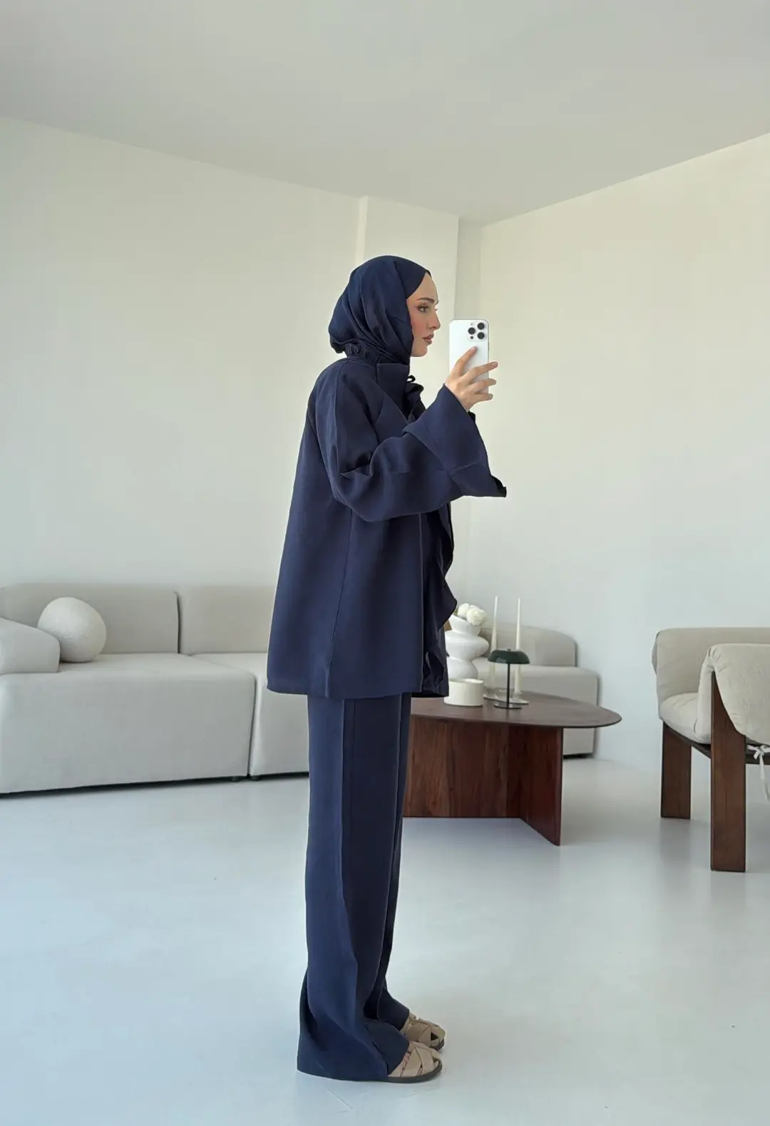 İspanyol Tencel Takım Lacivert - Görsel 3