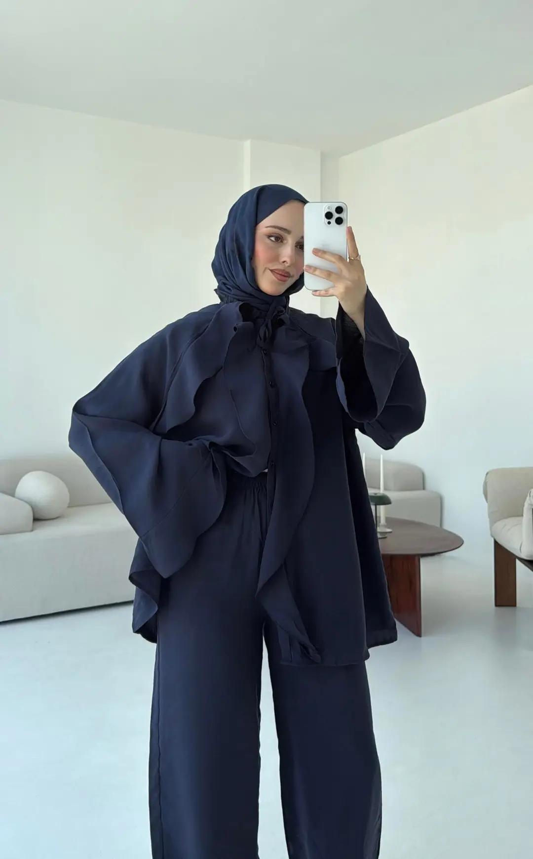 İspanyol Tencel Takım Lacivert - Görsel 5