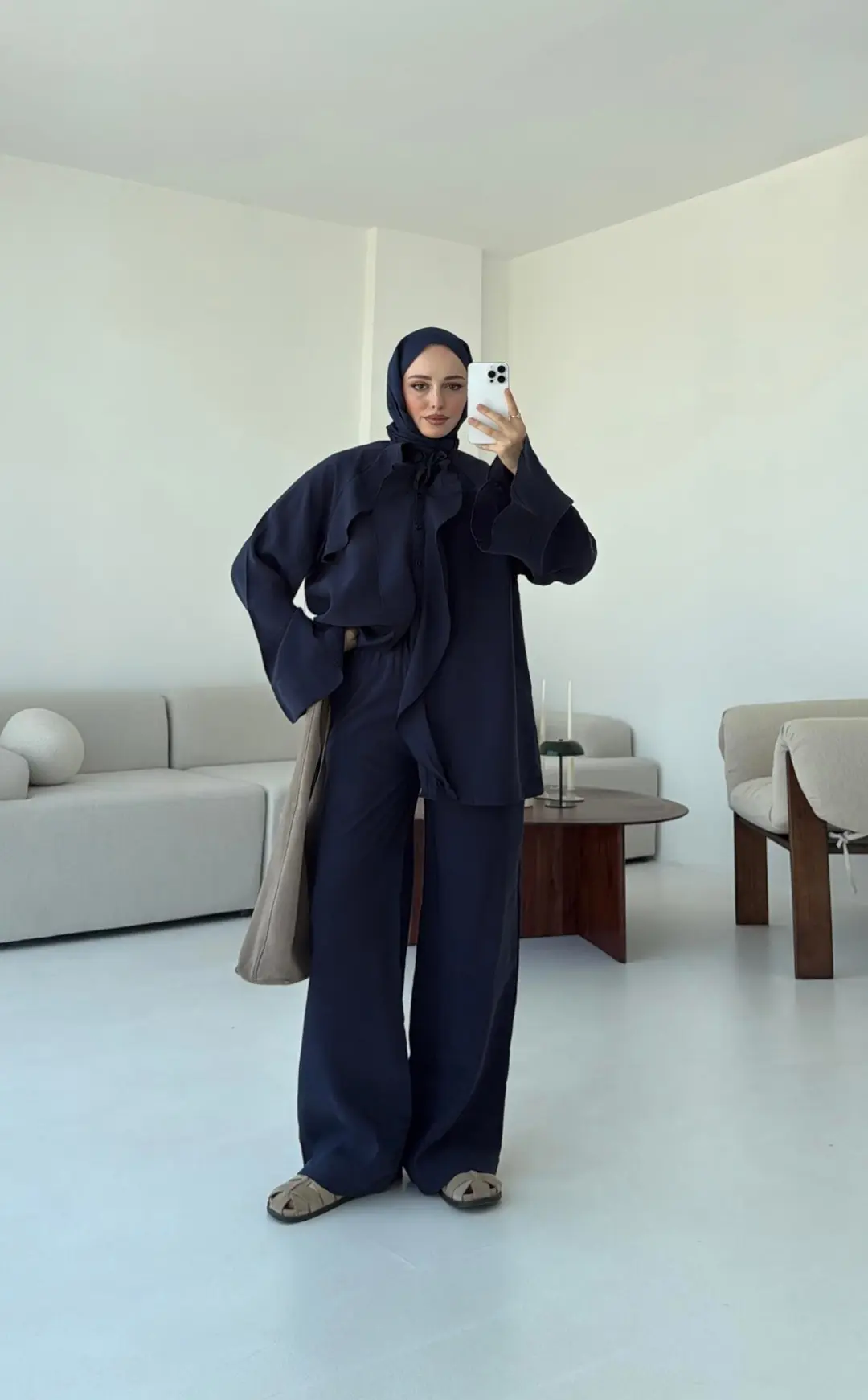 İspanyol Tencel Takım Lacivert - Görsel 7