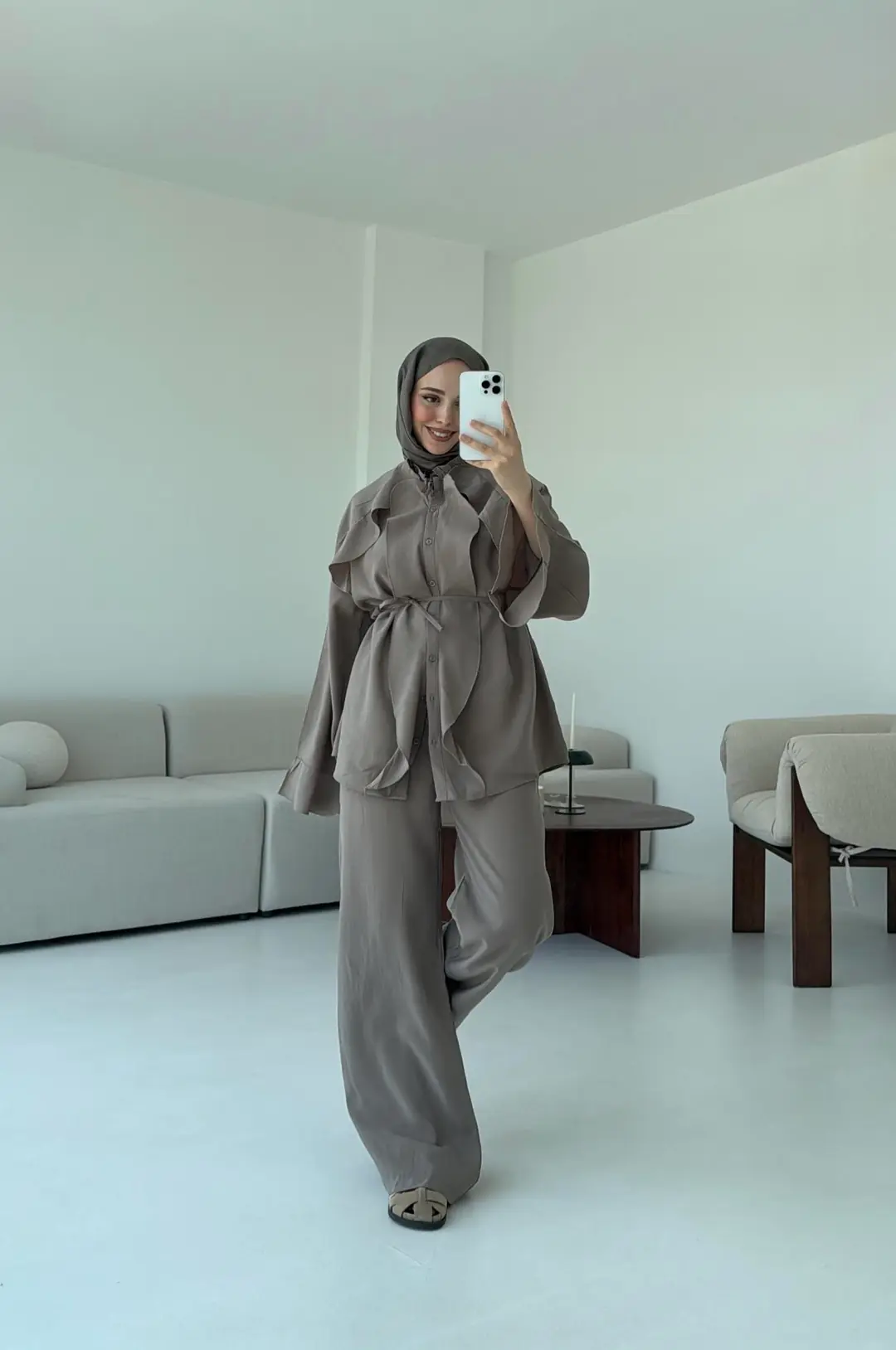 İspanyol Tencel Takım Vizon - Görsel 5