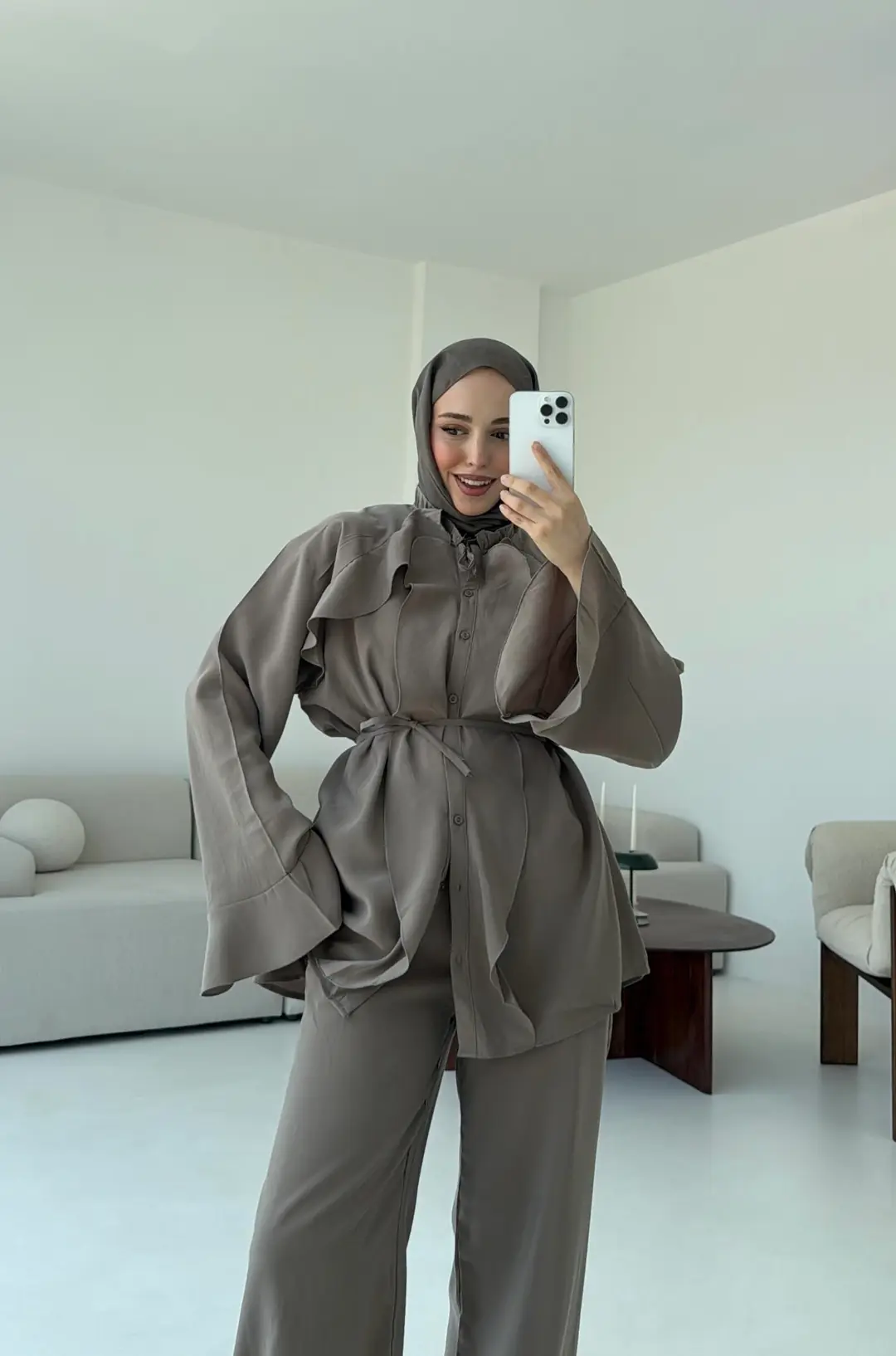 İspanyol Tencel Takım Vizon - Görsel 7