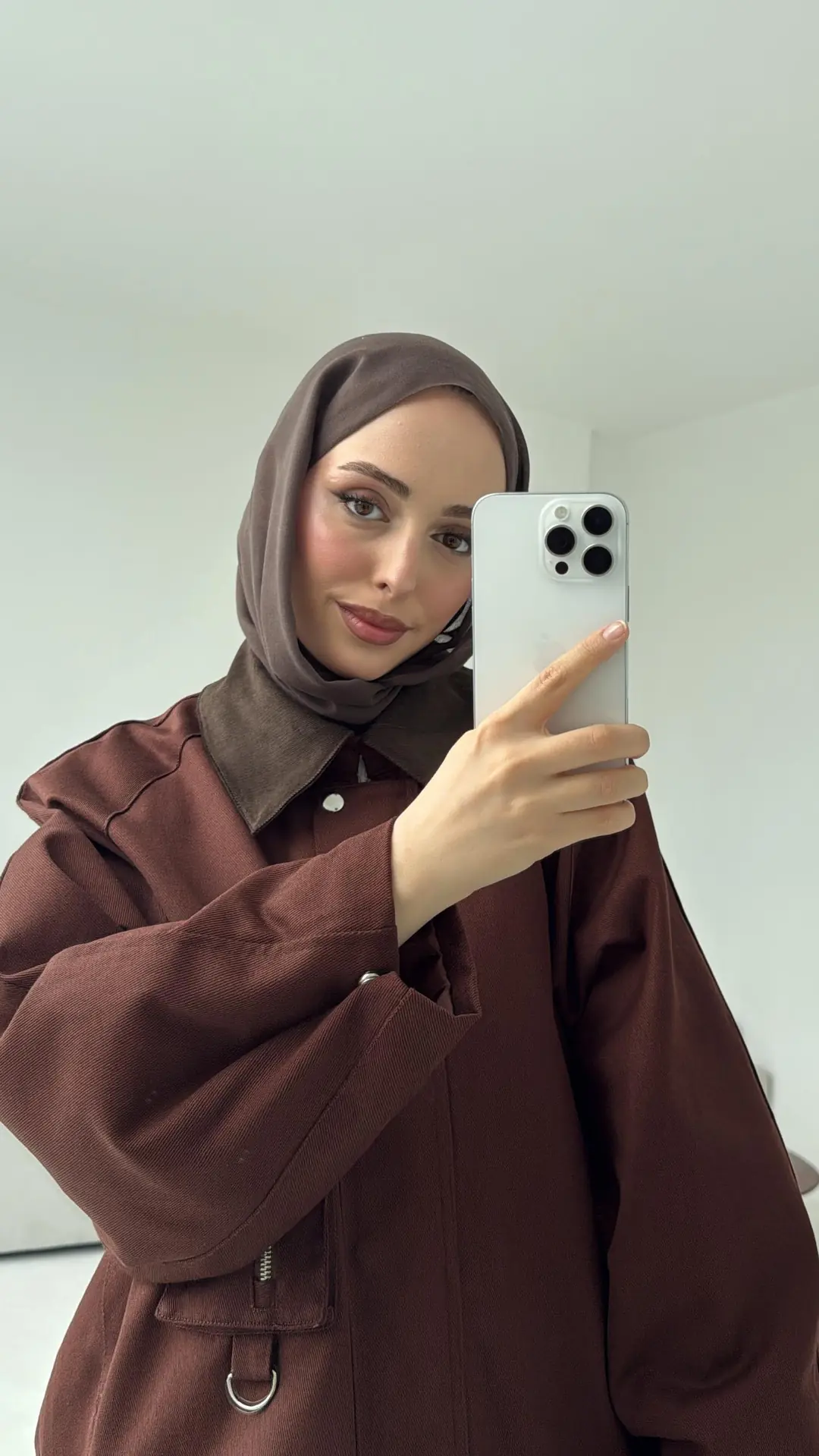 Kadife Yaka Gabardin Ceket Kahve