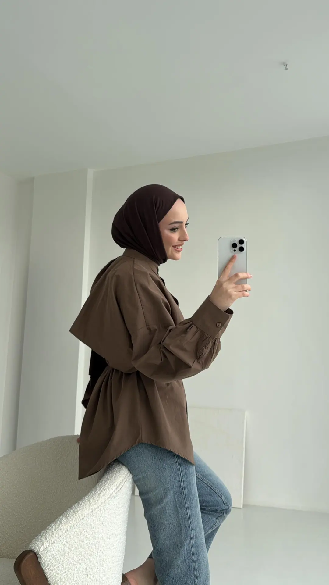 Kahve Bağlamalı Gömlek - Görsel 2