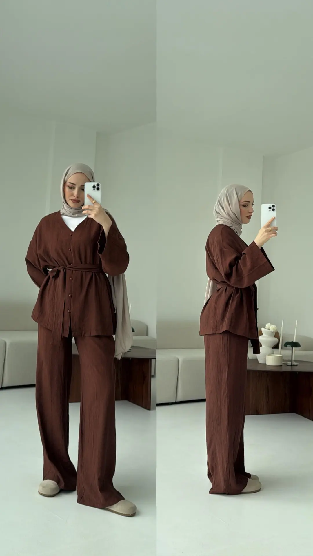 Kahve Bağlamlı Takım - Görsel 4