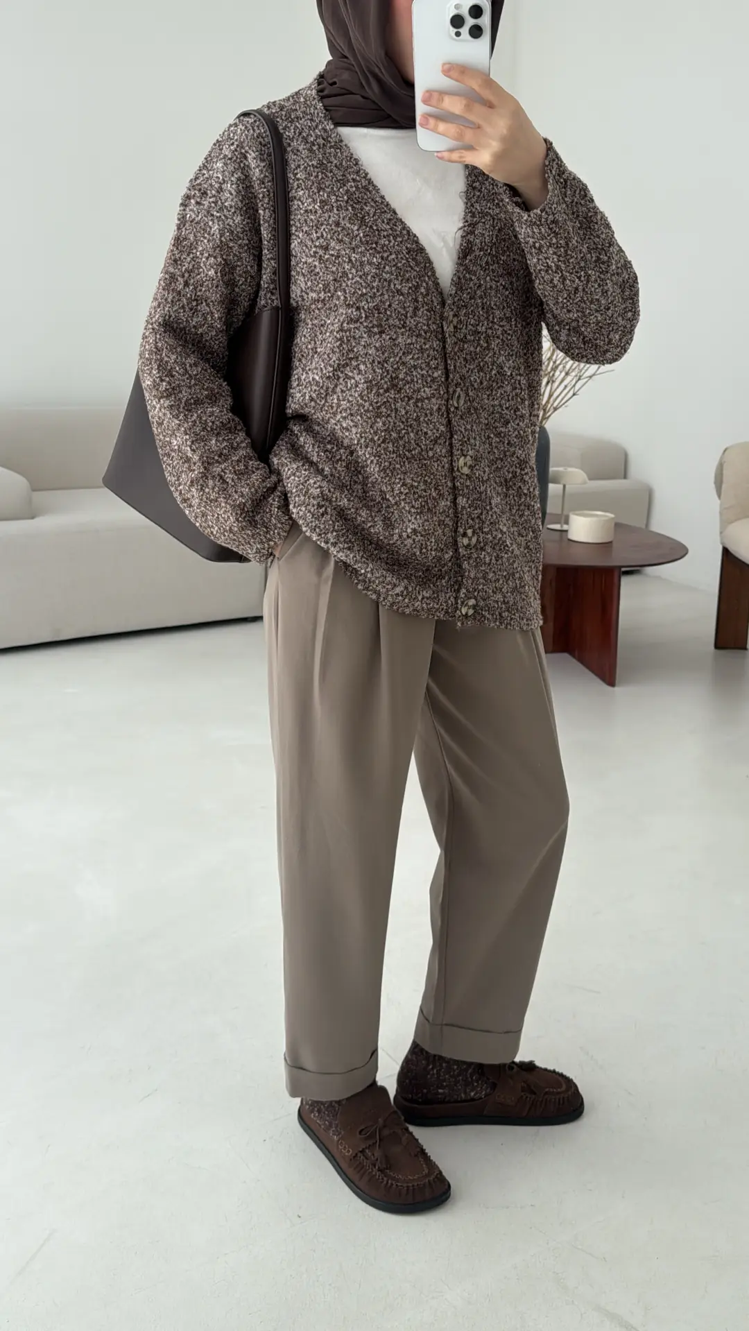 Kahve Benekli Hırka - Görsel 3