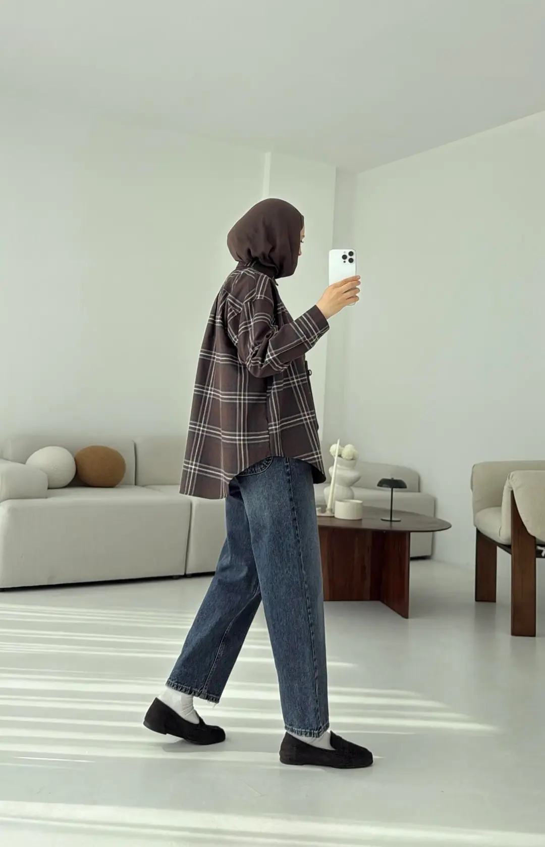 Kahve  Ekose Gömlek - Görsel 4