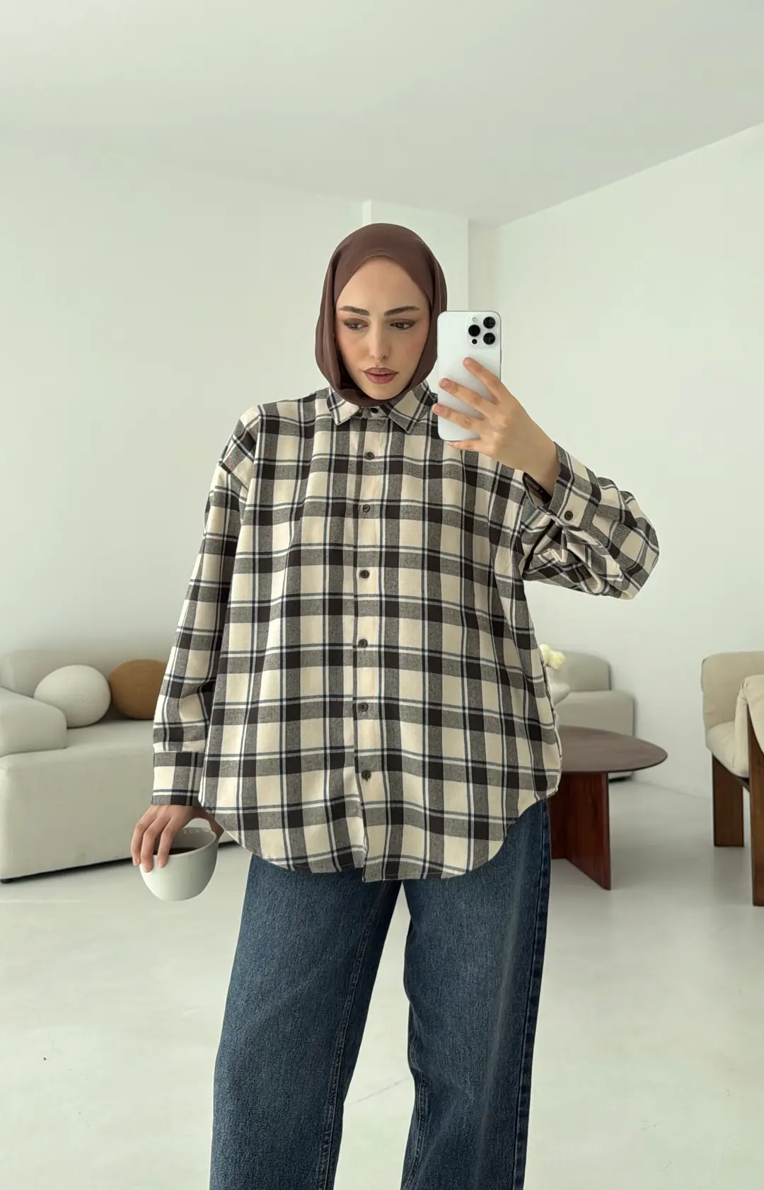 Kahve Geçişli Ekose Gömlek - Görsel 2
