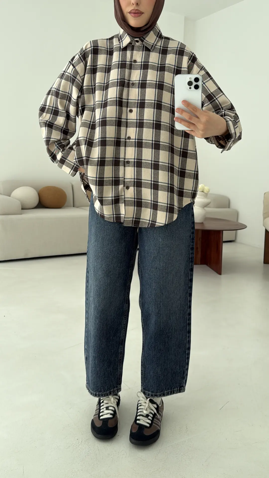 Kahve Geçişli Ekose Gömlek - Görsel 3