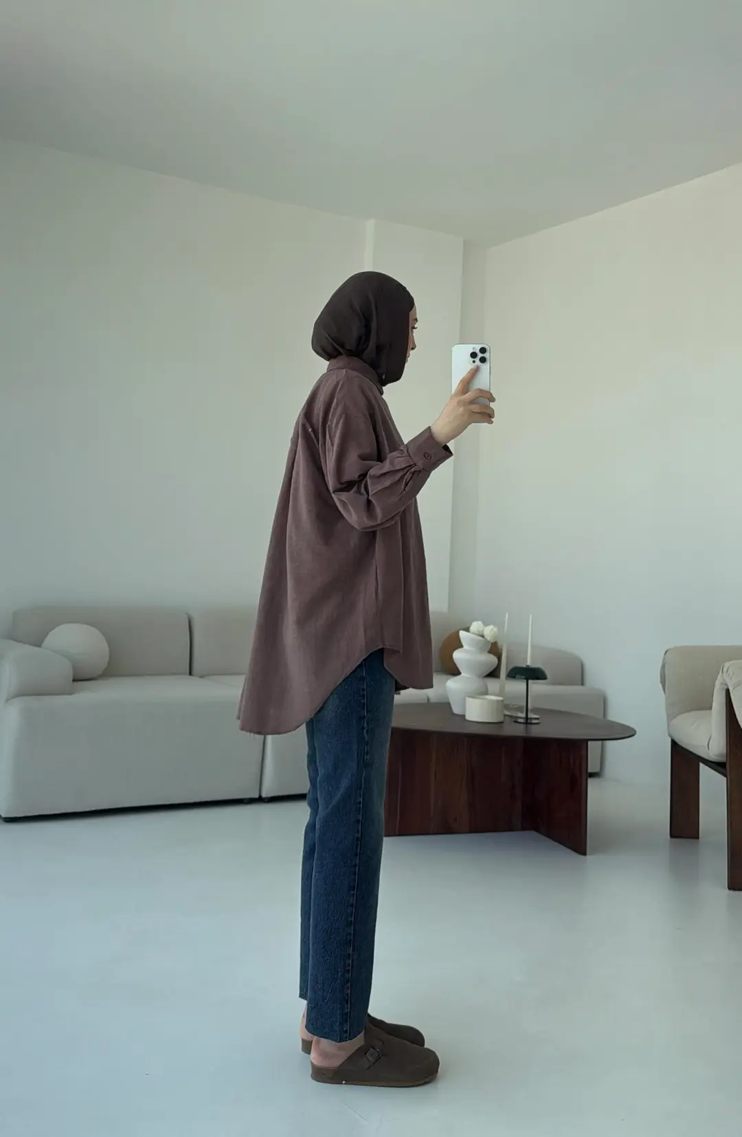 Kahve Keten Gömlek - Görsel 6