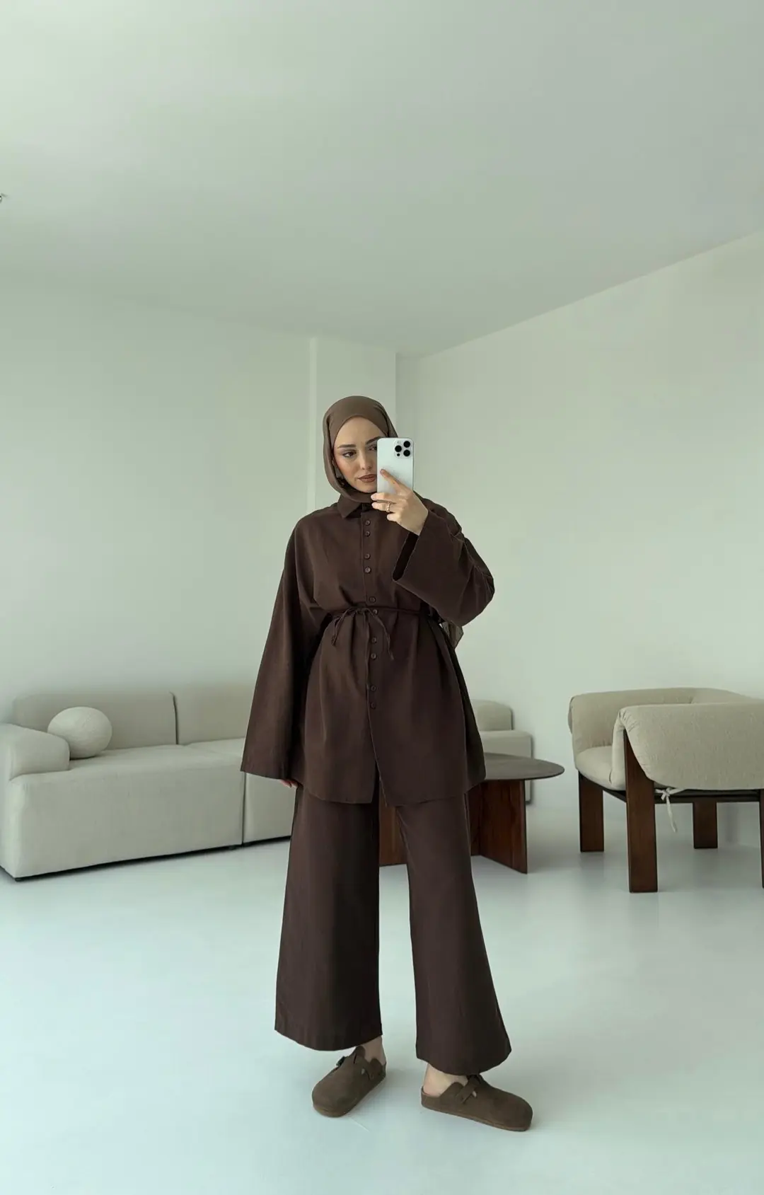 Kahve Keten Takım - Görsel 5