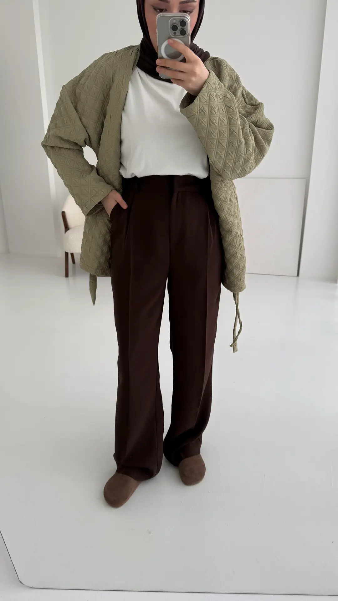 Kahve Tam Boy Pantolon - Görsel 2