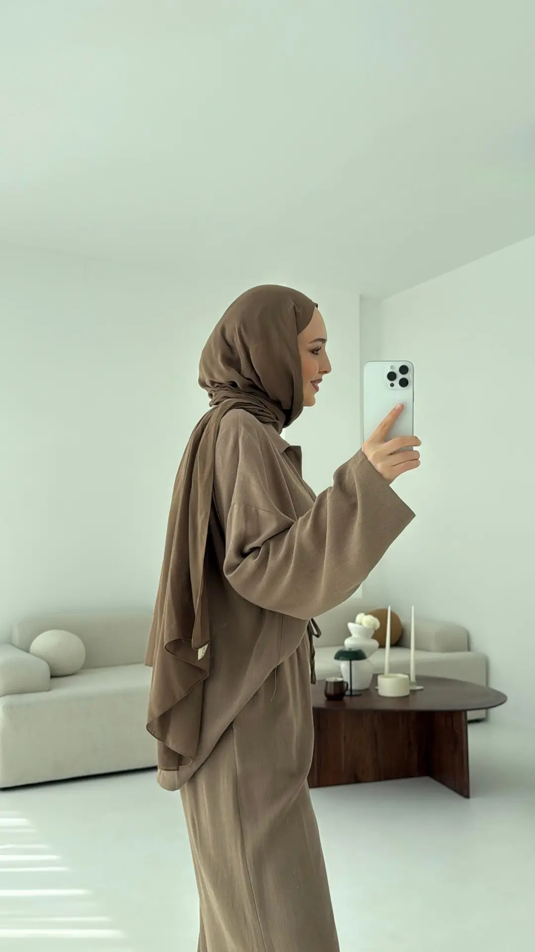 Kahverengi Bluz Takım Bukle - Görsel 5