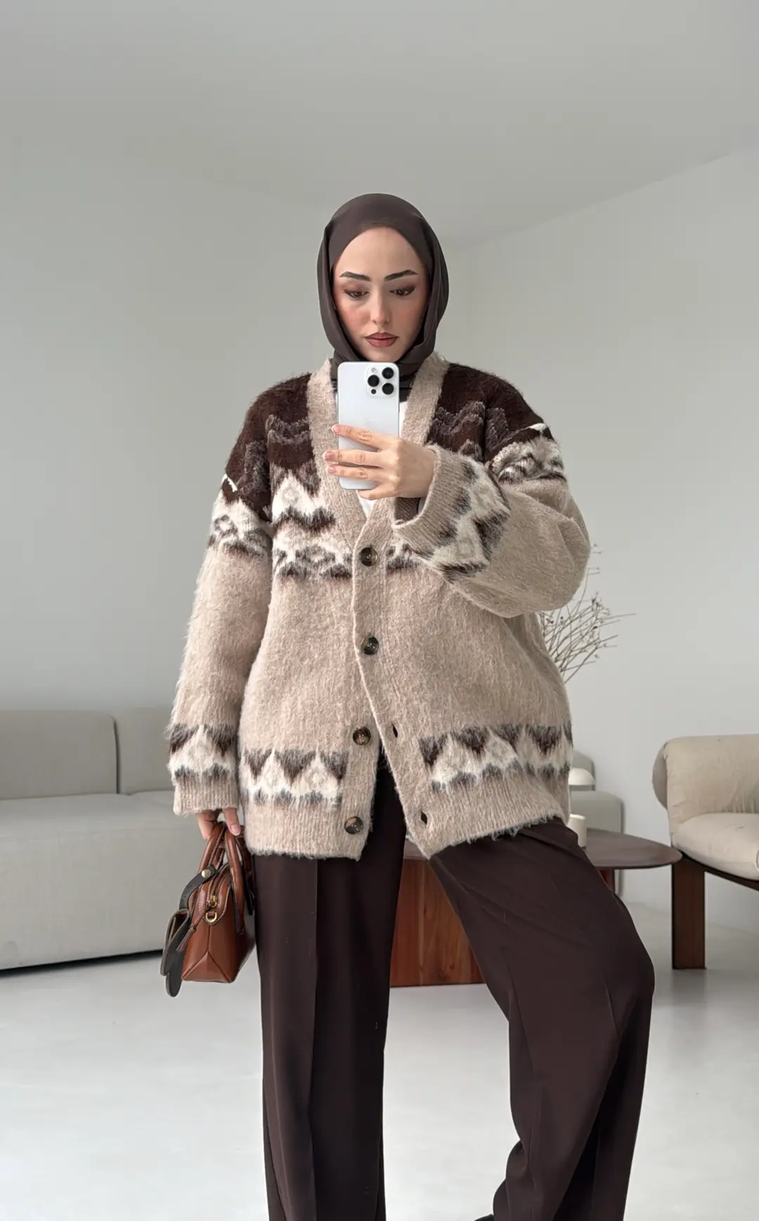 Kalın Desenli Hırka - Görsel 7