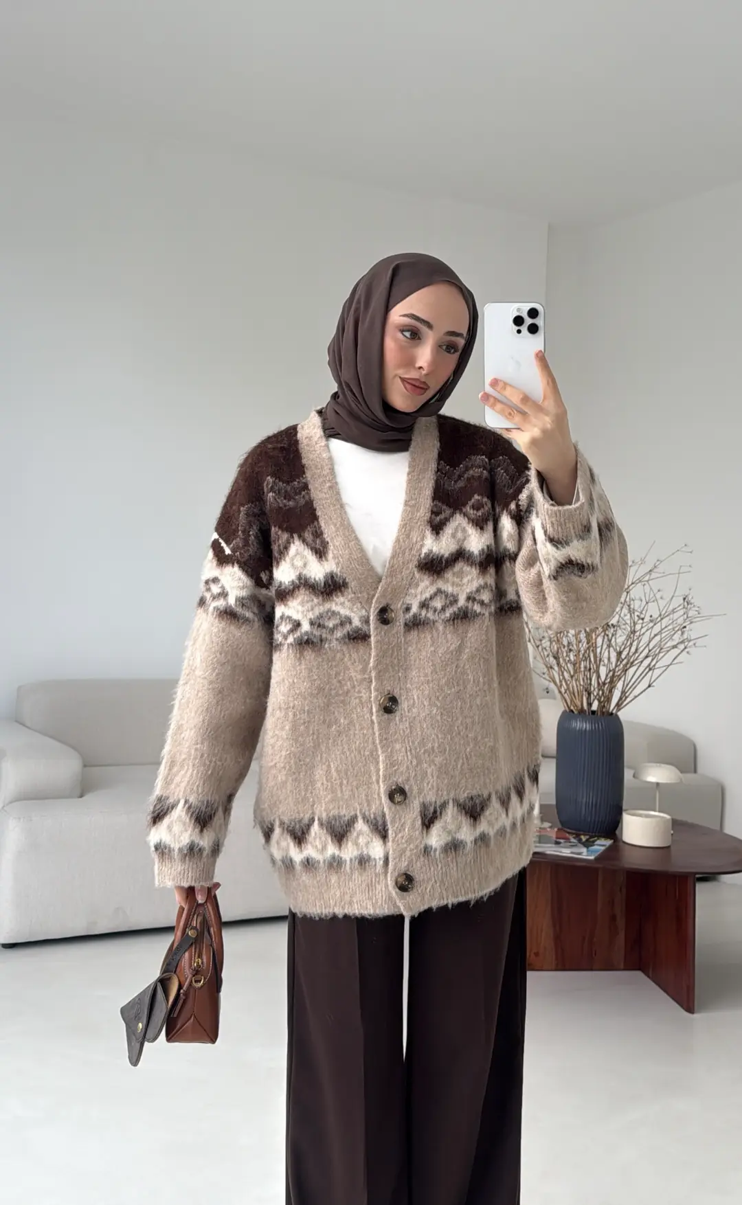 Kalın Desenli Hırka - Görsel 9