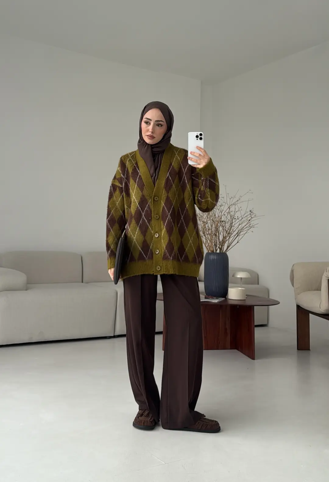 Kalın Hırka Kahve/Zeytin Yeşili - Görsel 3