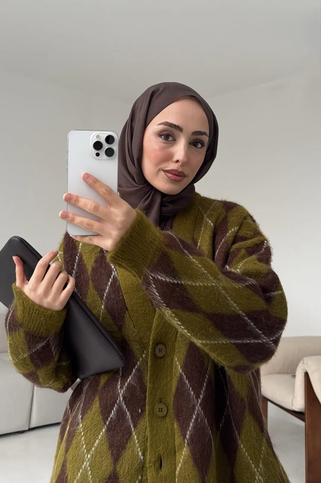 Kalın Hırka Kahve/Zeytin Yeşili - Görsel 9