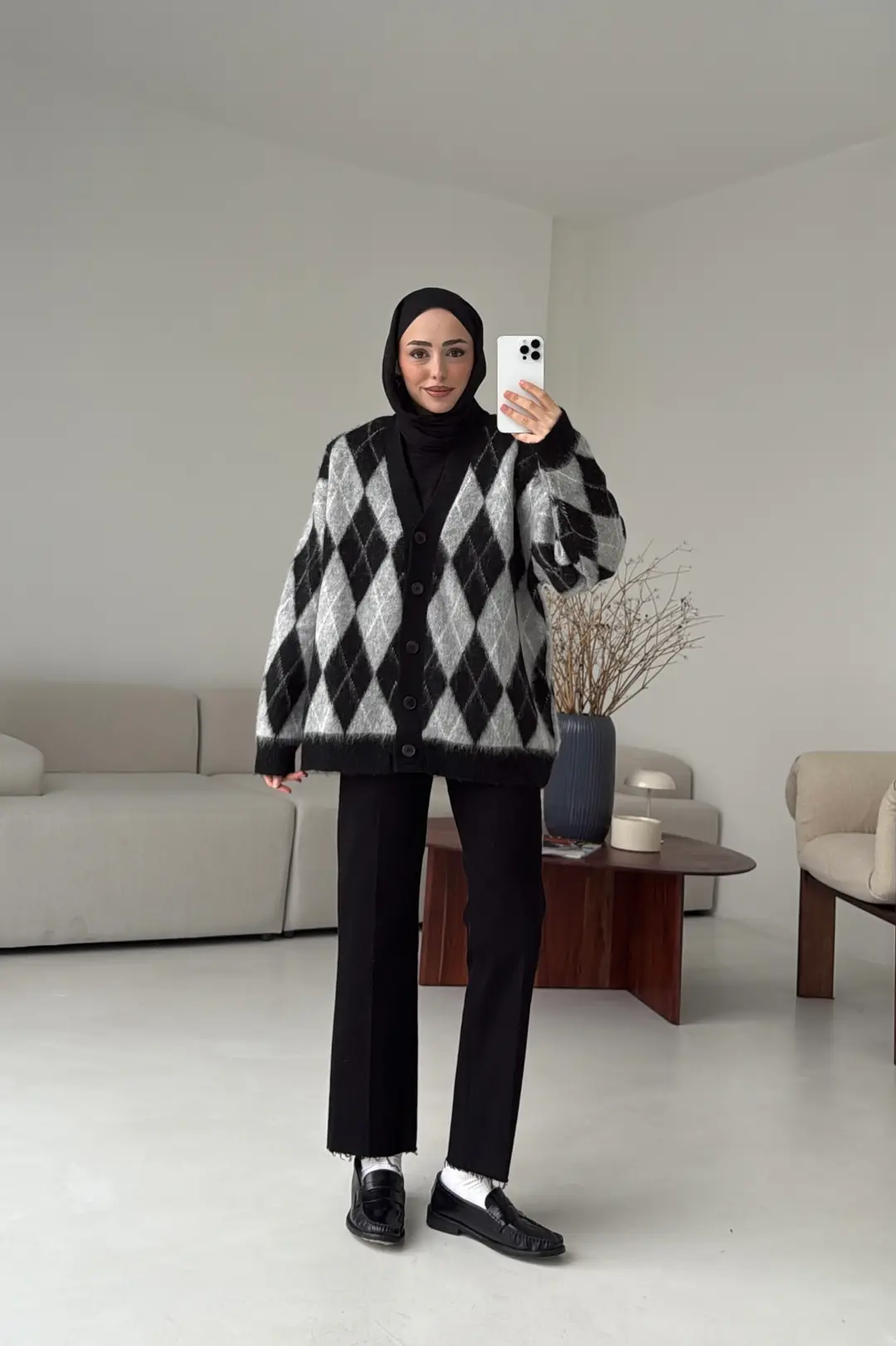 Kalın Hırka Siyah/Gri - Görsel 4