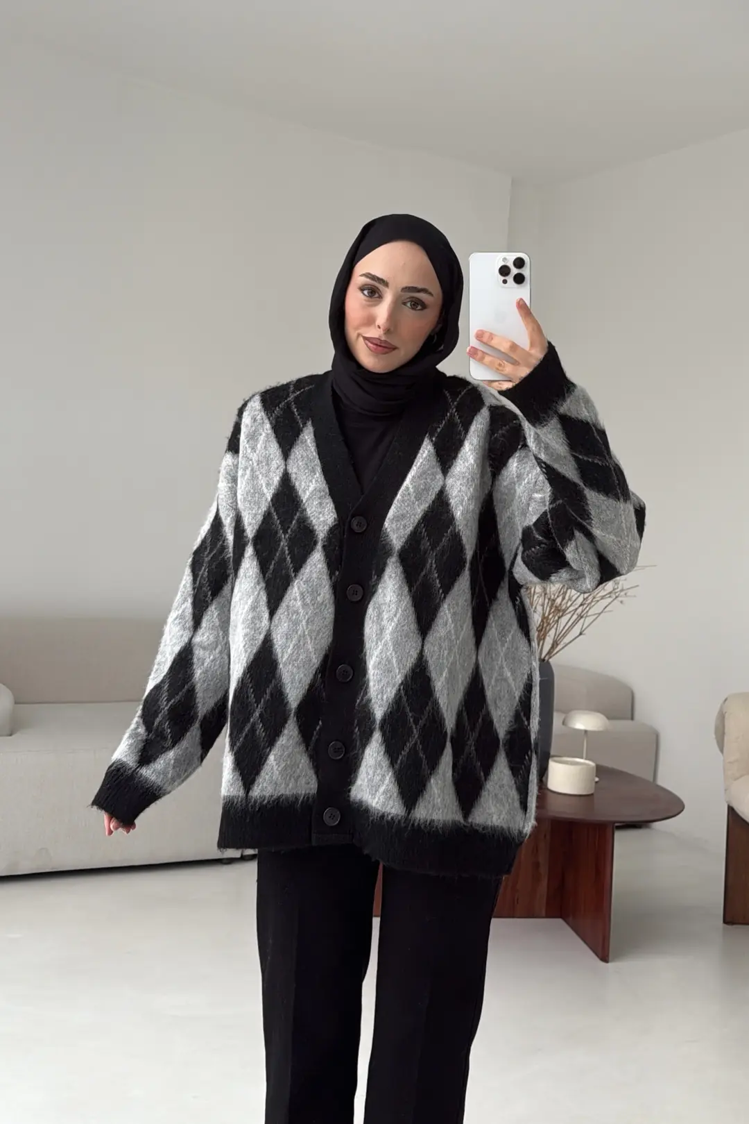 Kalın Hırka Siyah/Gri - Görsel 6