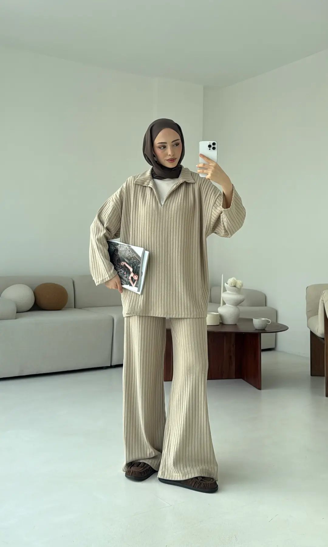 Kaskorse Bluz Pantolon Takım Bej - Görsel 8