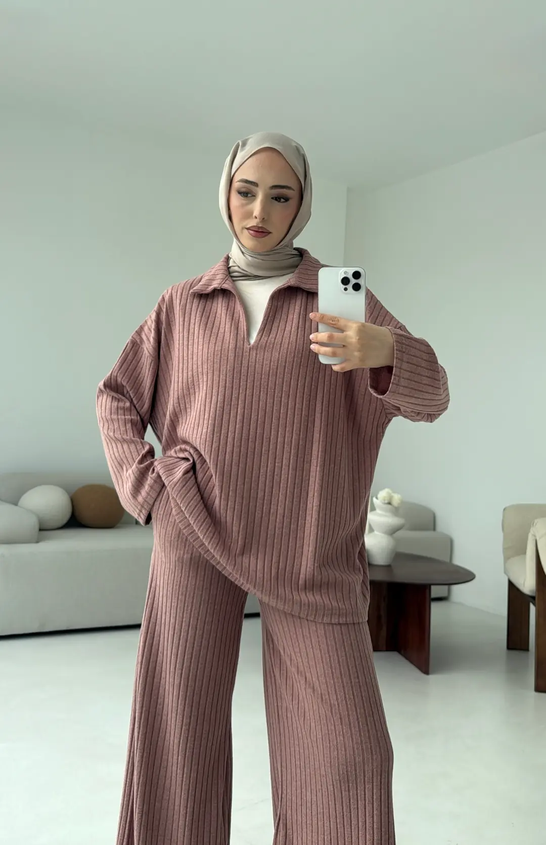 Kaskorse Bluz Pantolon Takım Gül - Görsel 2