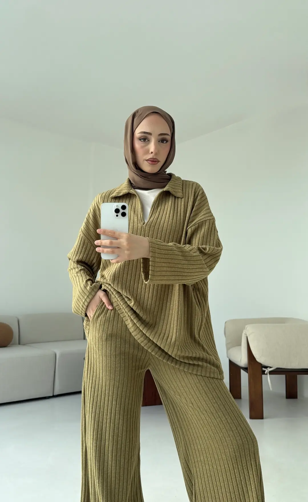 Kaskorse Bluz Pantolon Takım Olive