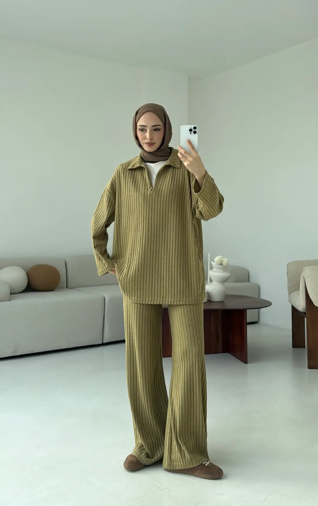 Kaskorse Bluz Pantolon Takım Olive - Görsel 6