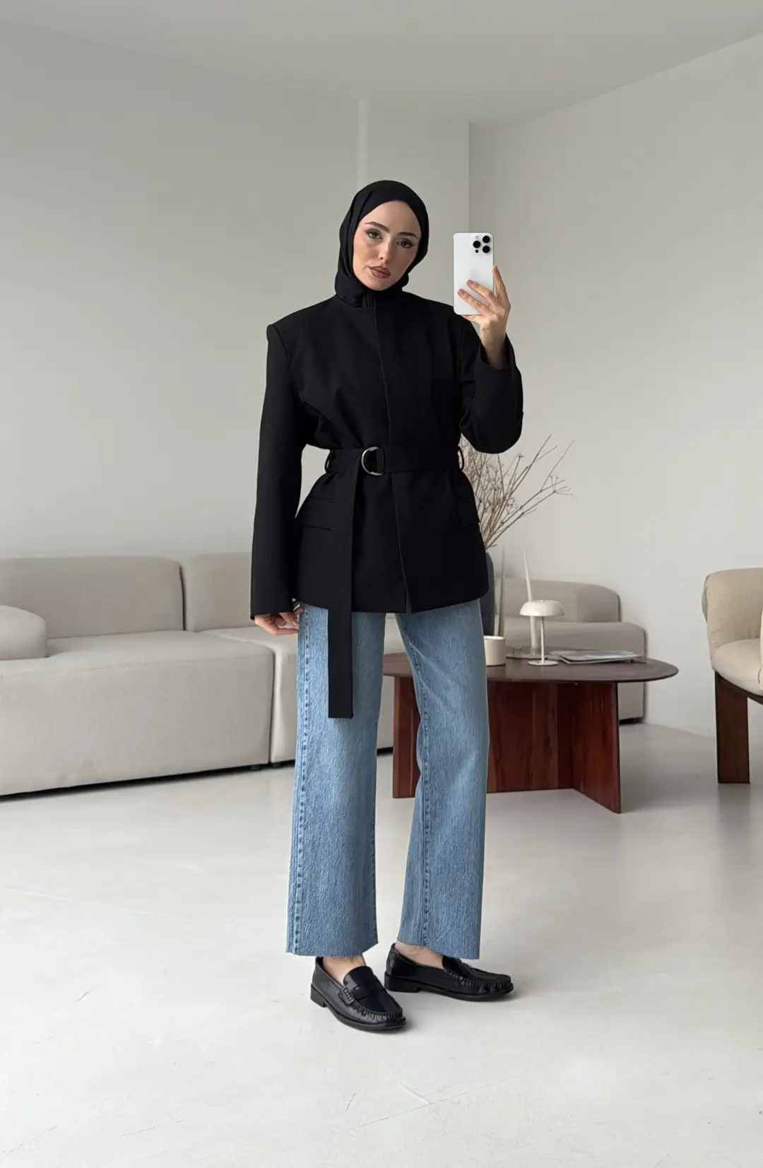 Kemeri Tokalı Ceket Siyah - Görsel 4