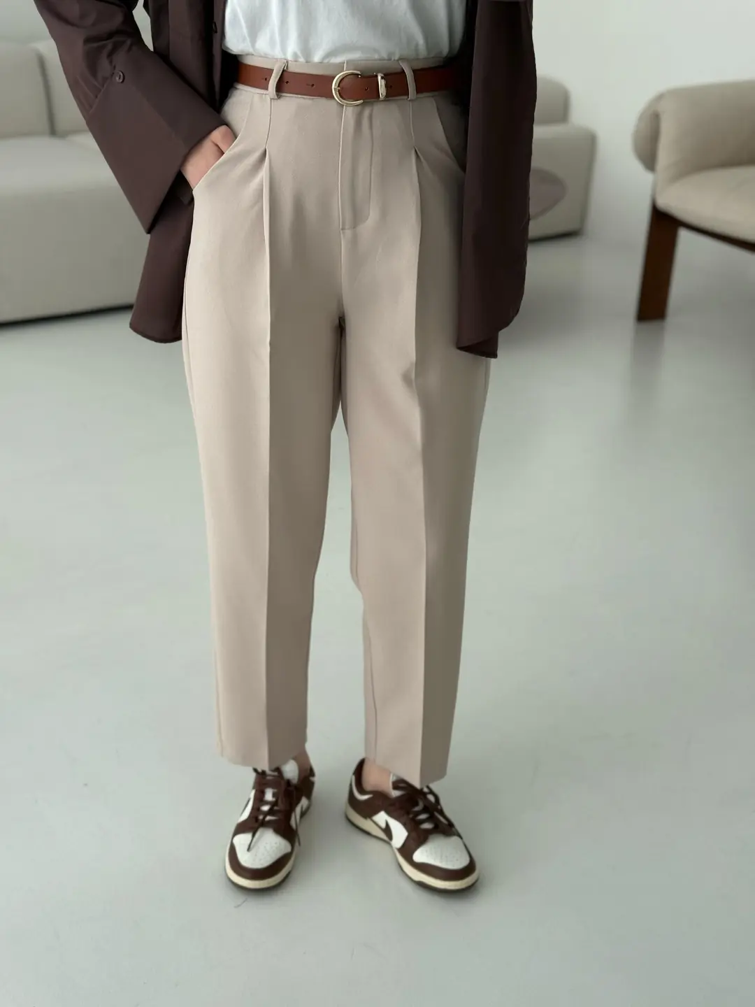 Kemerli Bej Pantolon - Görsel 2