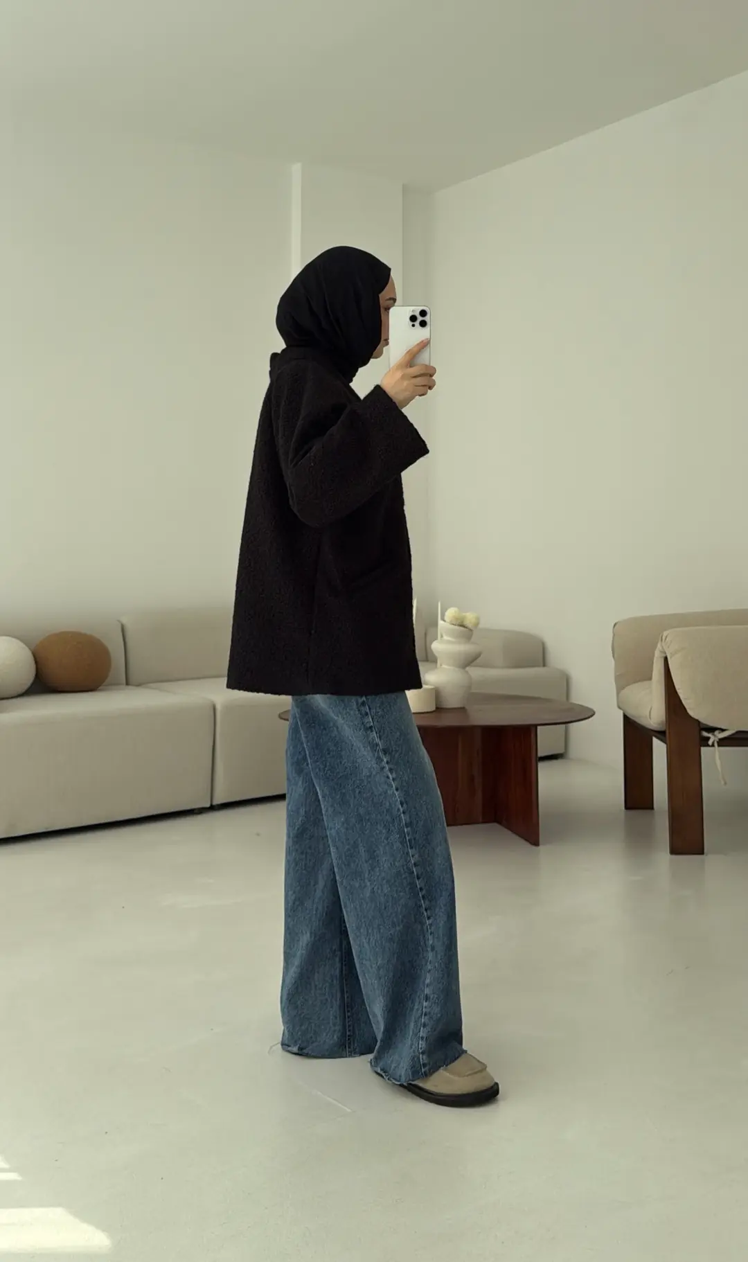 Kemerli Buklet Ceket Siyah - Görsel 7