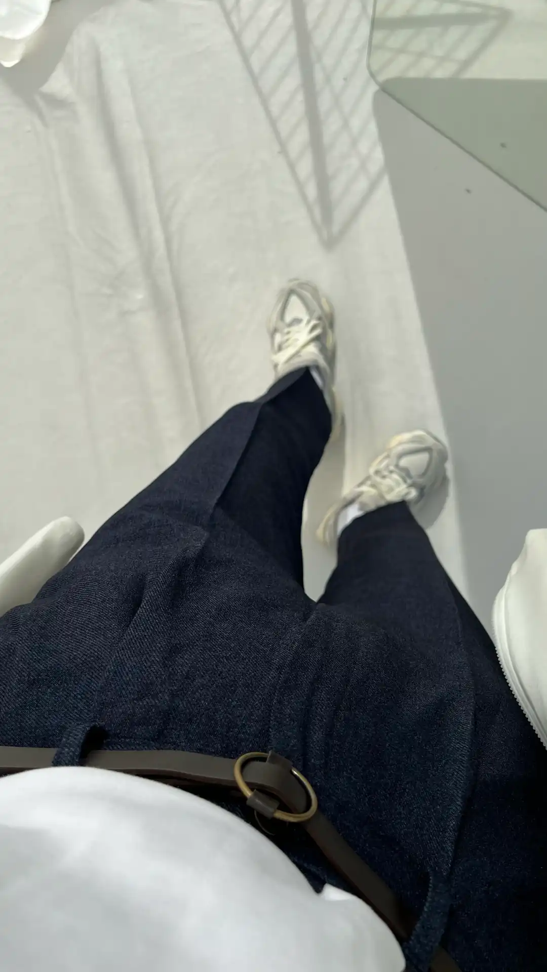 Kemerli Kumaş Pantolon Lacivert - Görsel 3