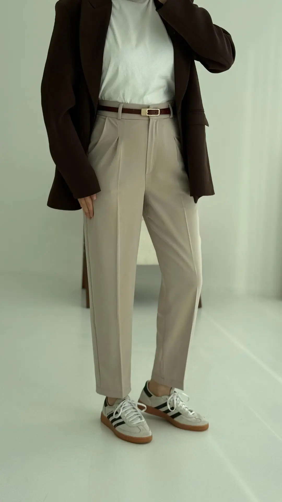 Kemerli Kumaş Pantolon - Görsel 3