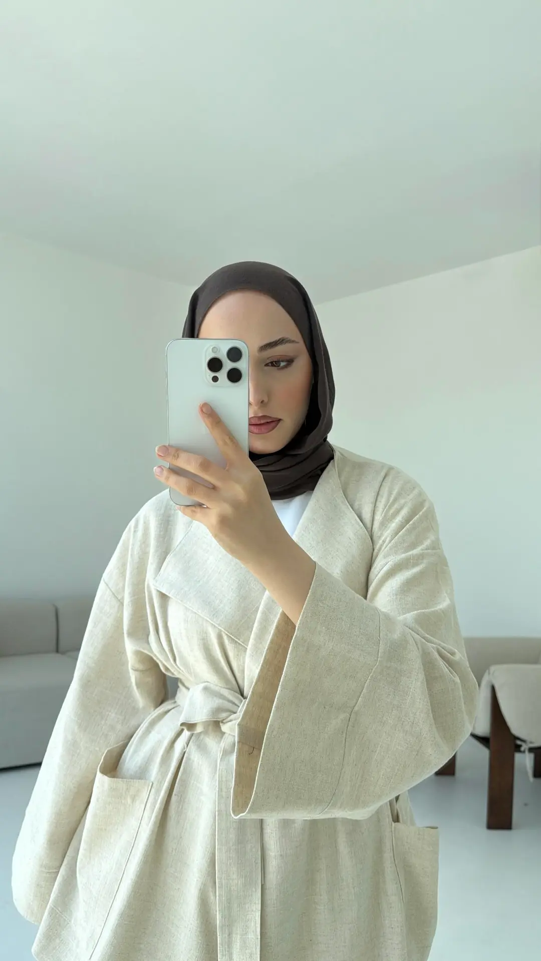 Keten Ceketli Takım Natur - Görsel 6