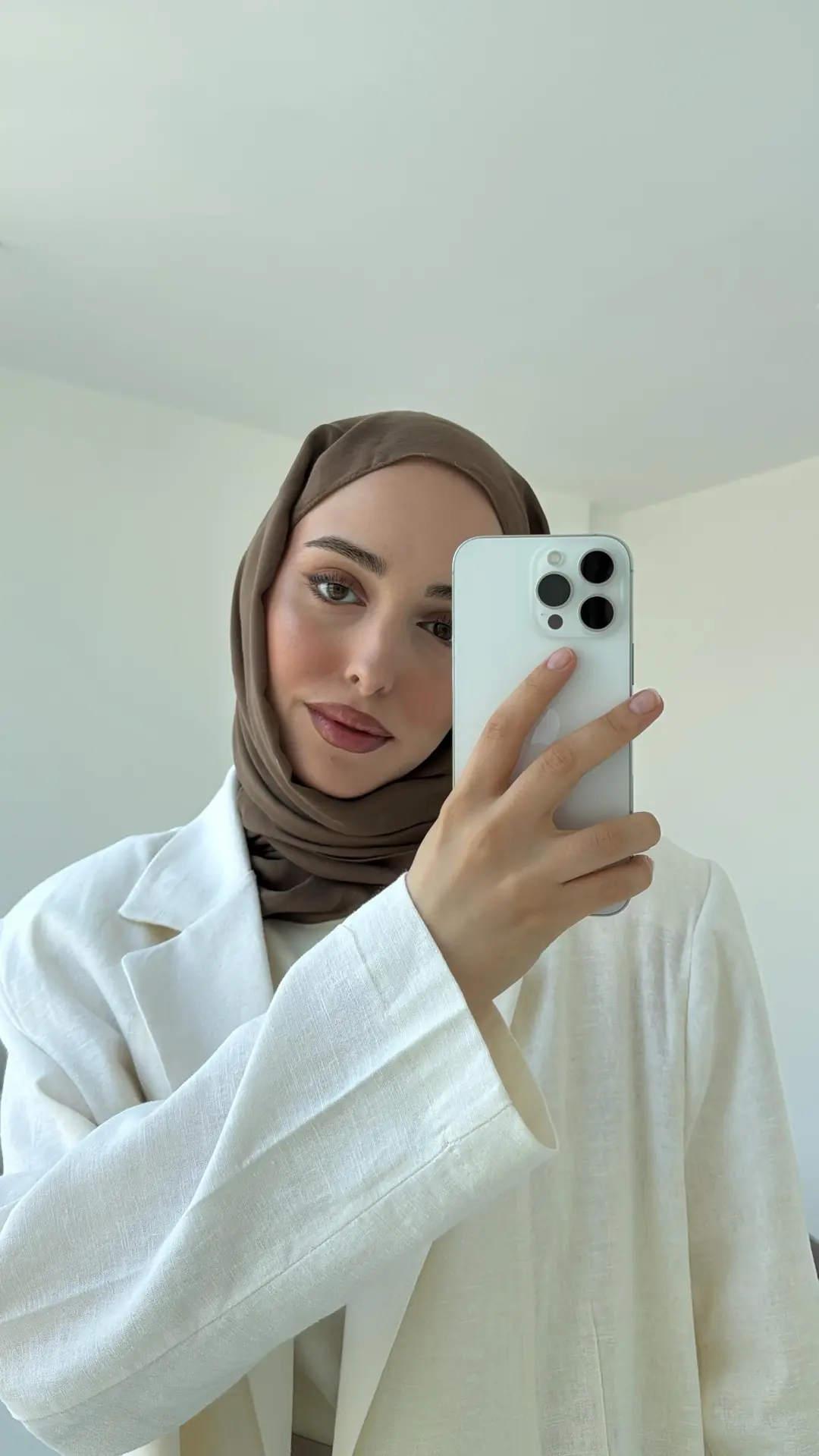 Keten Cepli Ceket Beyaz - Görsel 2