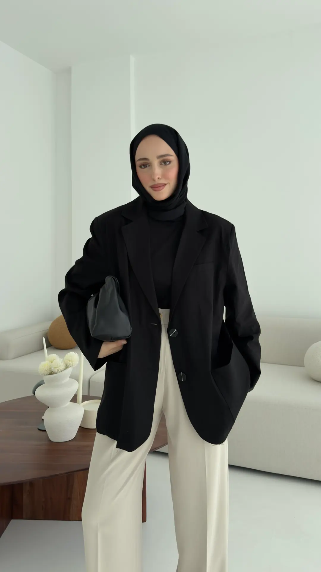 Keten Cepli Ceket Siyah