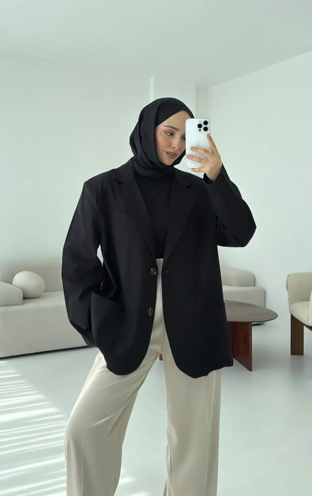 Keten Cepli Ceket Siyah - Görsel 5