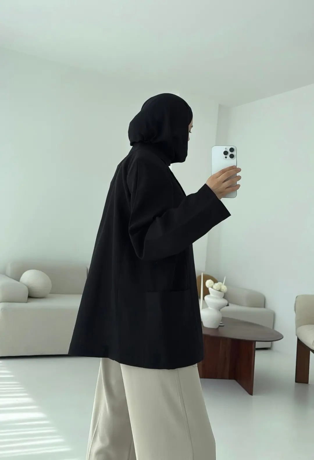 Keten Cepli Ceket Siyah - Görsel 6