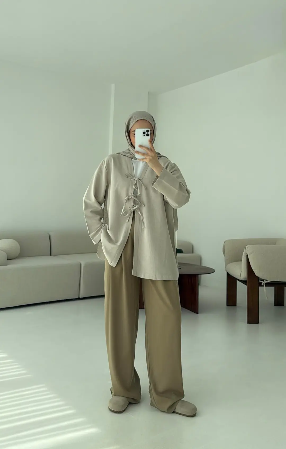 Keten Üç Bağlamalı Kimono Taş - Görsel 6