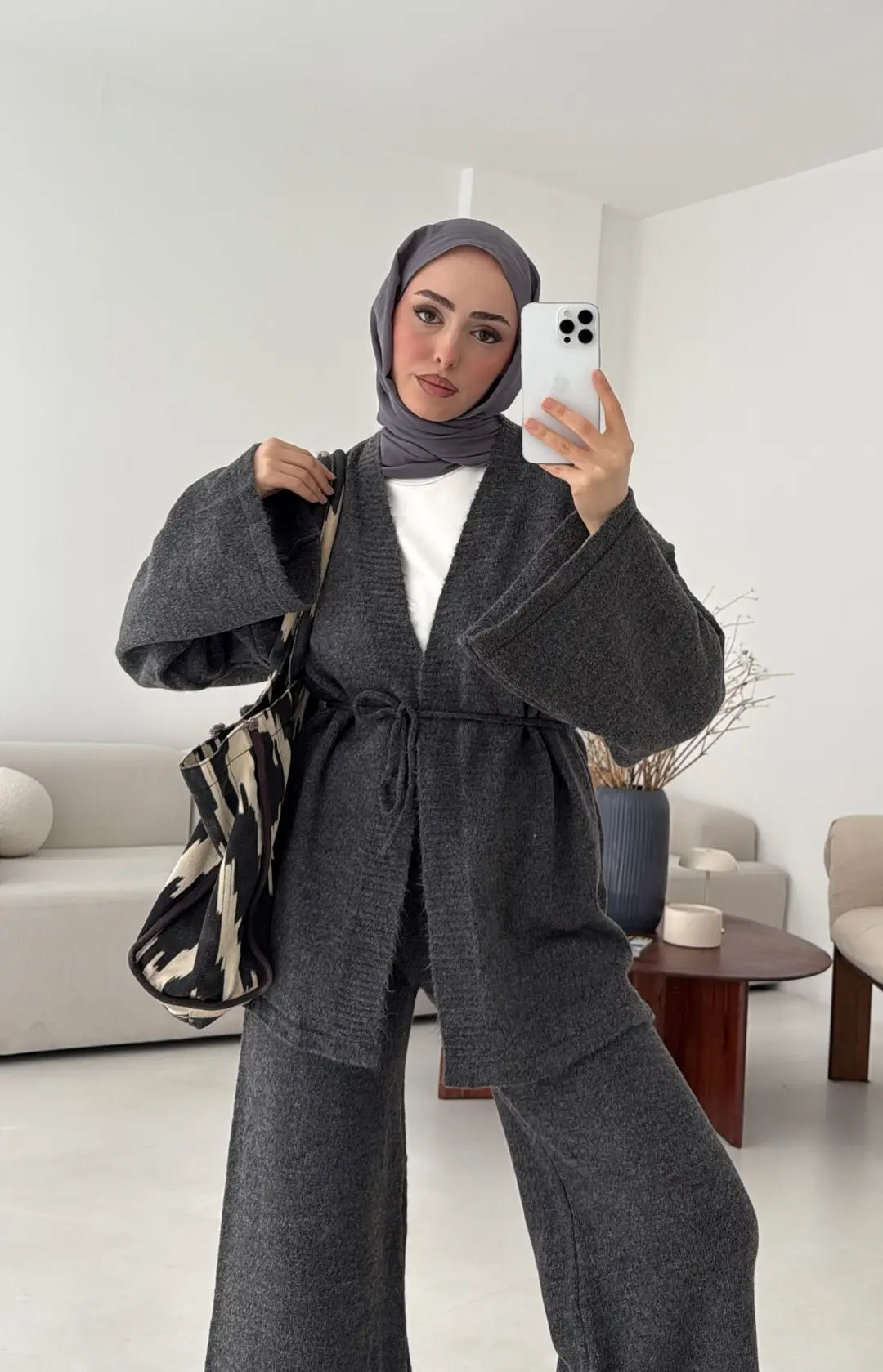 Kimonolu Triko Takım Antrasit - Görsel 6