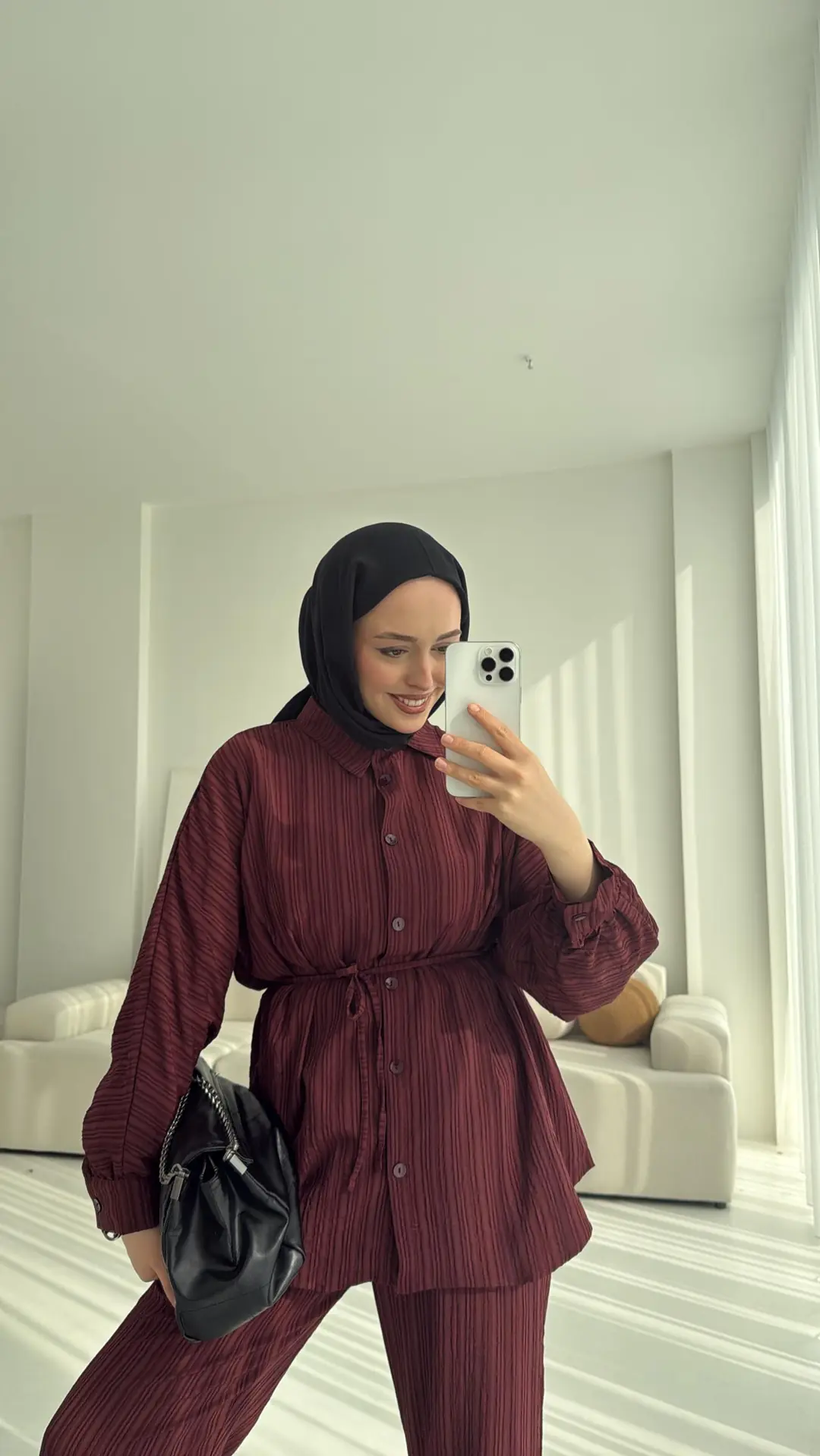 Kıraşlı Gömlekli Takım Bordo - Görsel 5