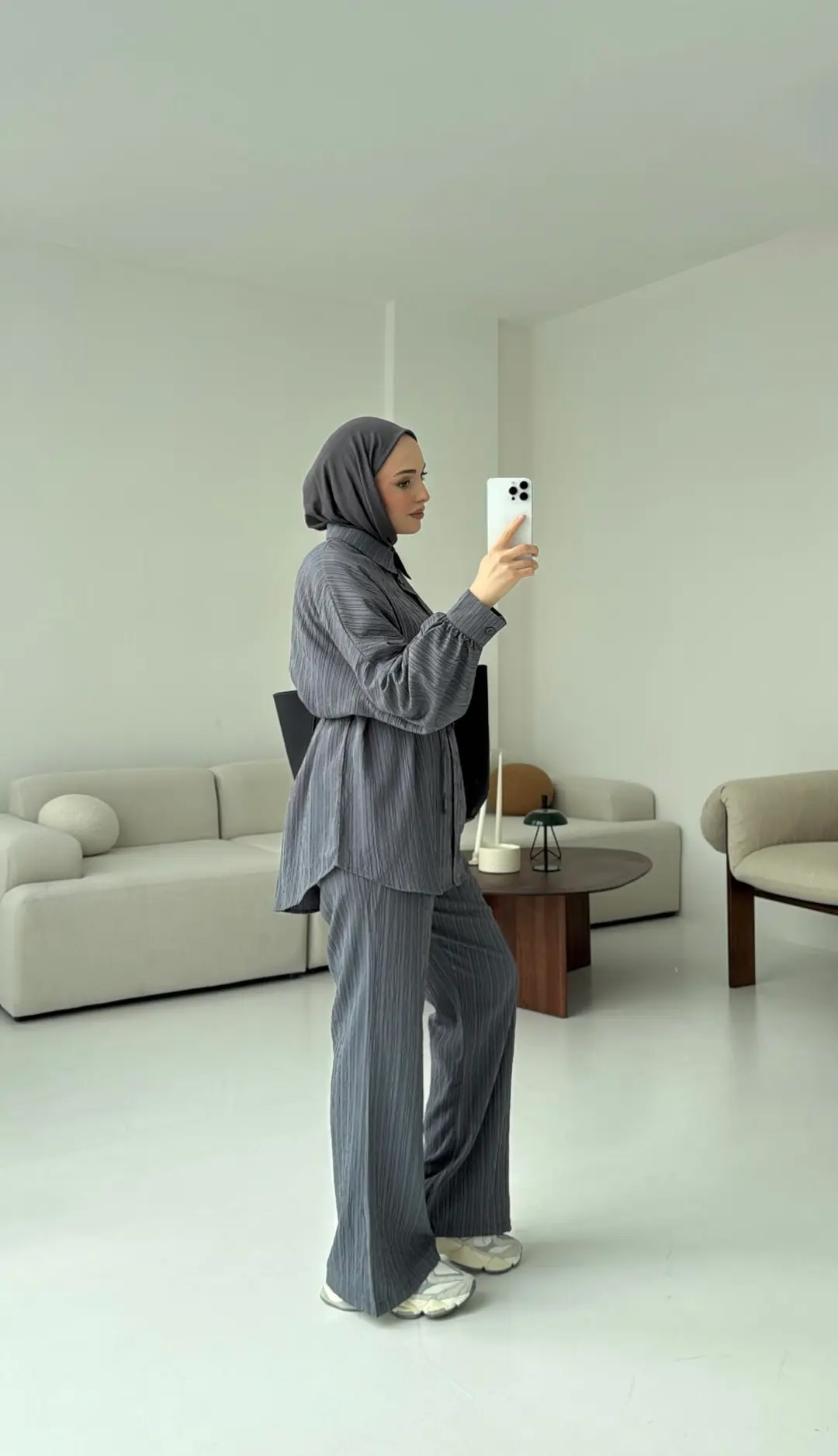 Kıraşlı Gömlekli Takım Gri - Görsel 3