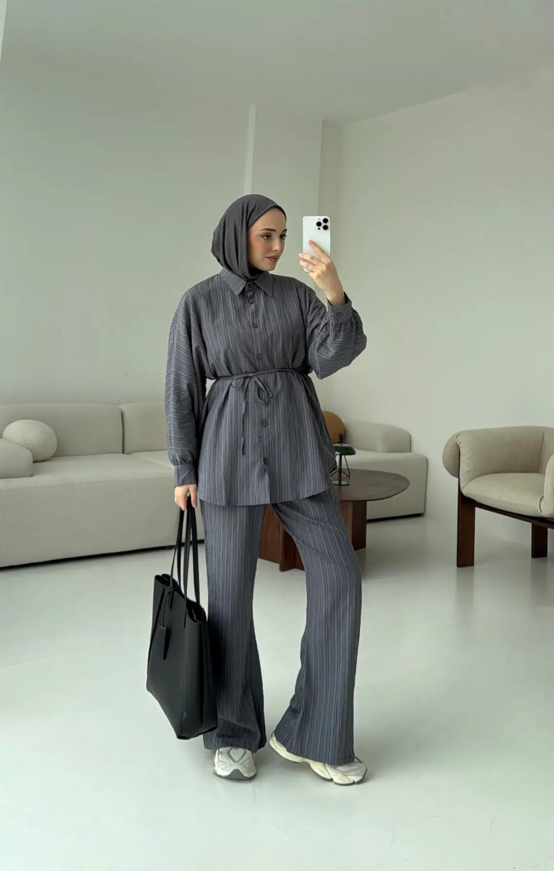 Kıraşlı Gömlekli Takım Gri - Görsel 4