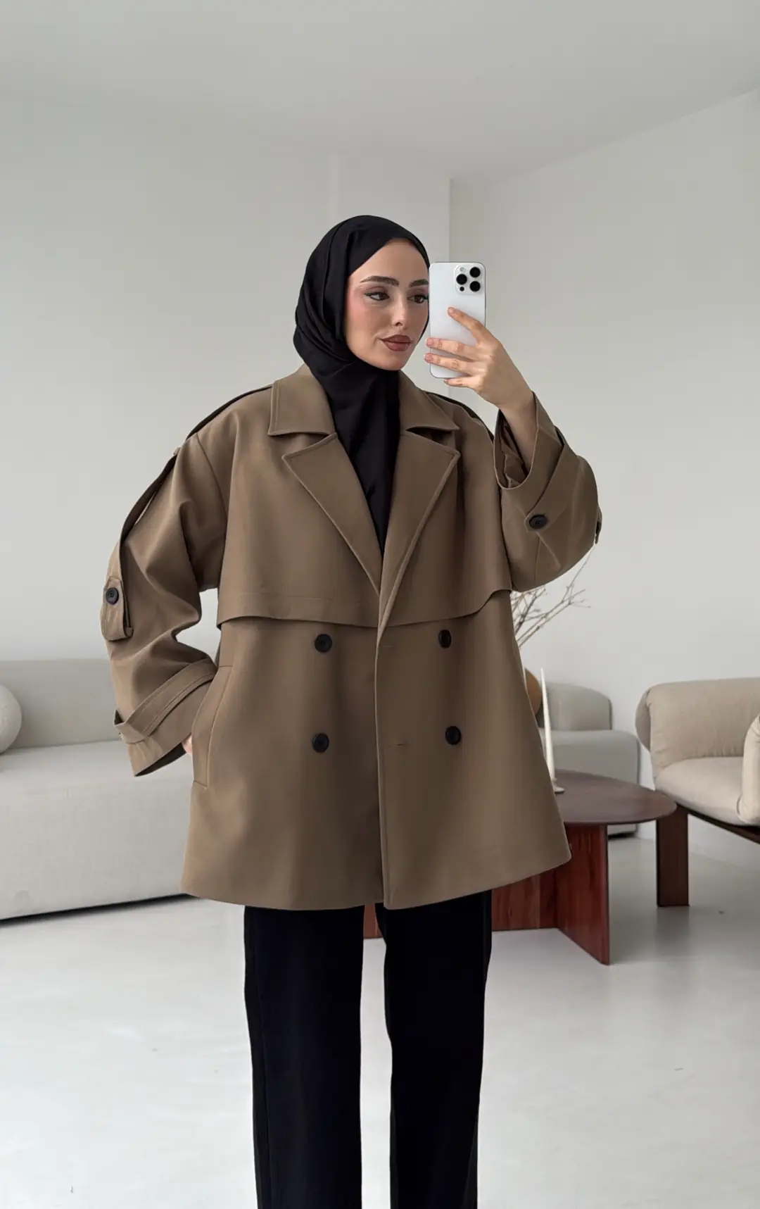 Kısa Trenç Caramel - Görsel 7