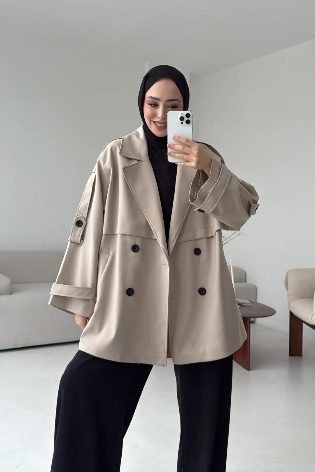 Kısa Trenç Taş - Görsel 2