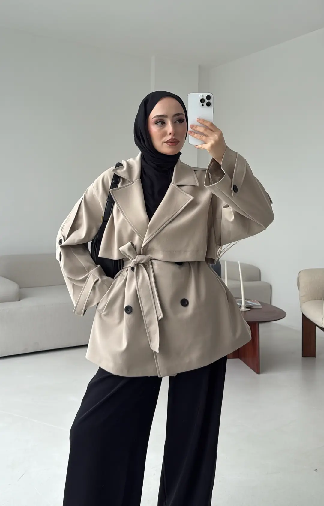 Kısa Trenç Taş - Görsel 6