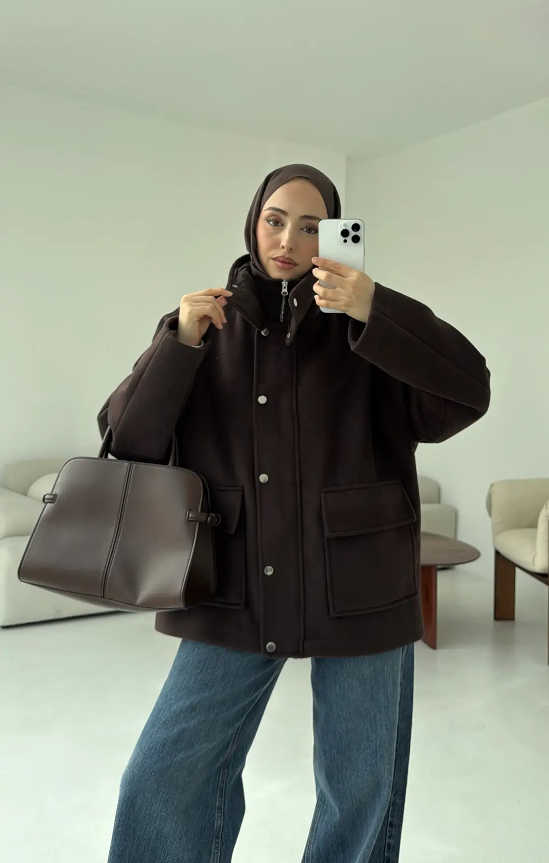 Klapalı Tasarım Kaban Kahve - Görsel 2