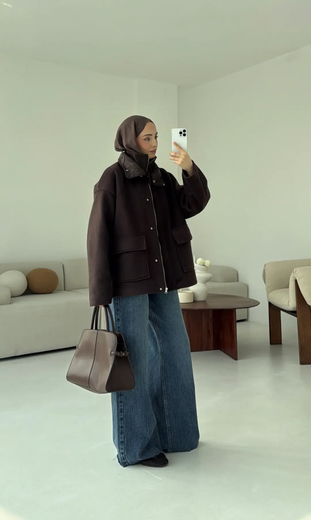 Klapalı Tasarım Kaban Kahve - Görsel 5