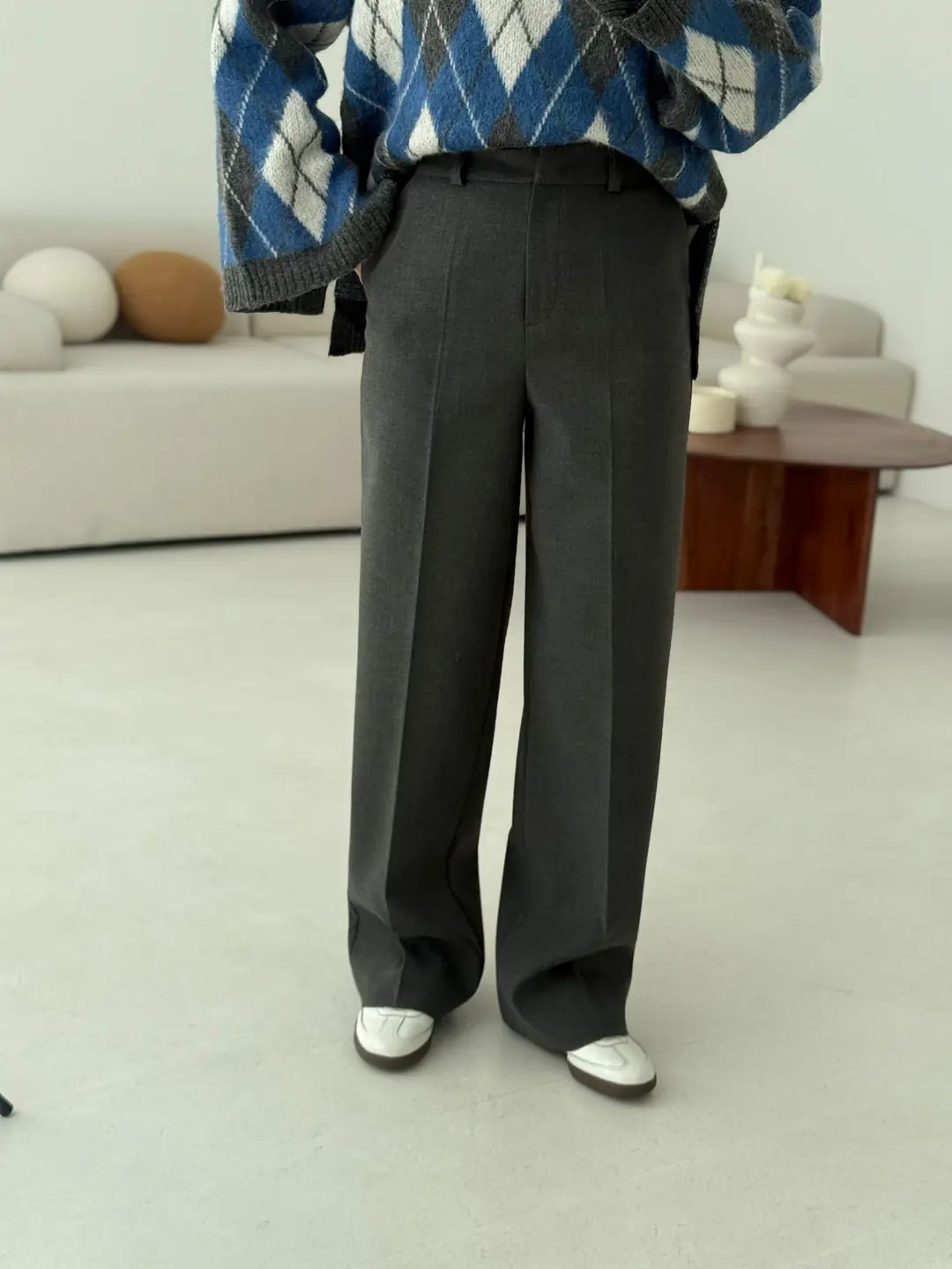 Klasik Tam Boy Pantolon Gri - Görsel 3